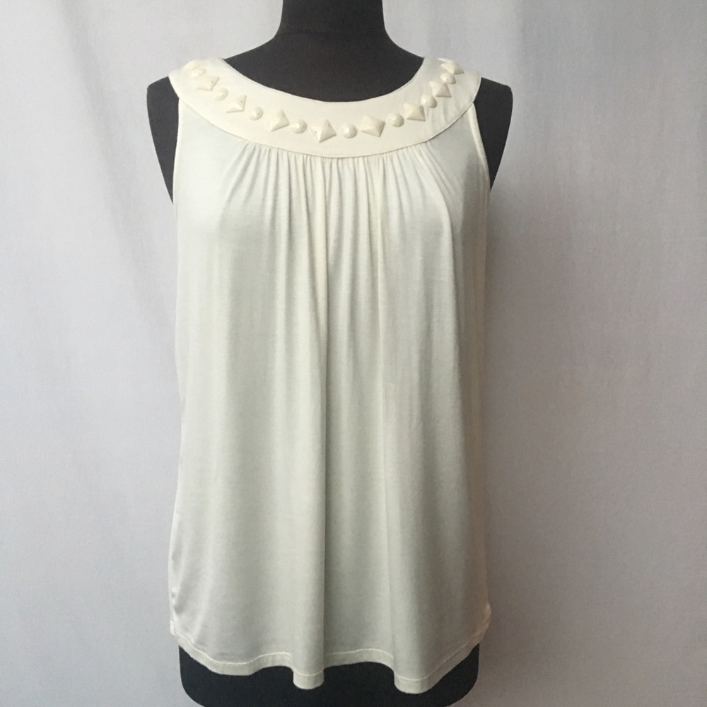 NWT Margaret Frances Cream Sleeveless Top SzMED